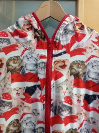 Pijama Entero Adulto XL Gatos Navideños