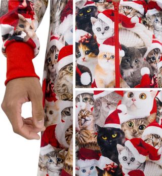 Pijama Entero Adulto XL Gatos Navideños