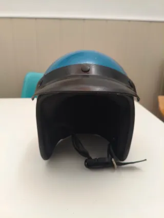 Casco Moto Magnum Azul Vintage
