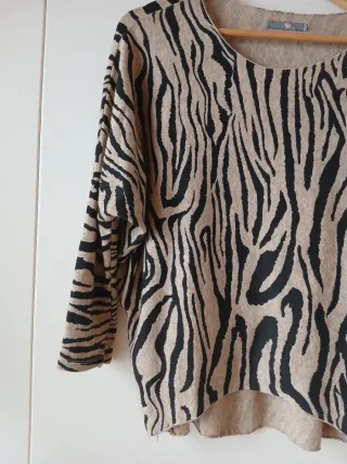 Jersey elegante estampado cebra mujer