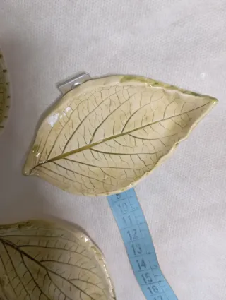 Set 7 foglie ortensie ceramica