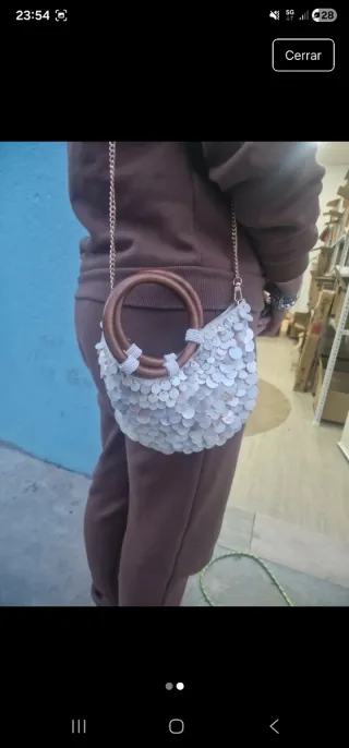 Bolso de mano lujo conchas nacaradas
