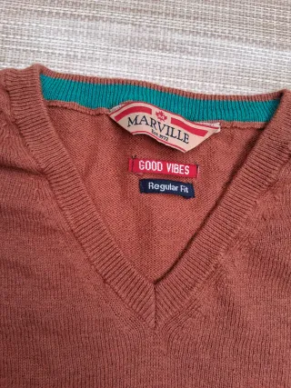 Maglia Marville on scollo a V.Tg M cotone/lana