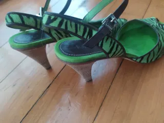 Zapatos LOOKY Animal Print Verde y Marrón