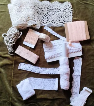 Lotto pizzi e bordi uncinetto cotone