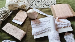 Lotto pizzi e bordi uncinetto cotone