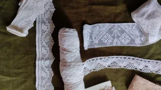 Lotto pizzi e bordi uncinetto cotone