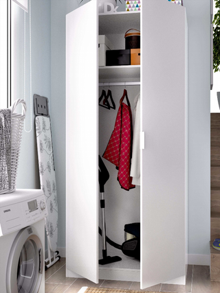 Armario 80x184x52cm 2 Puertas. Blanco Brillo