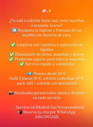 Limpieza de tapicería a domicilio