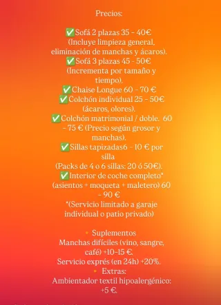 Limpieza de tapicería a domicilio