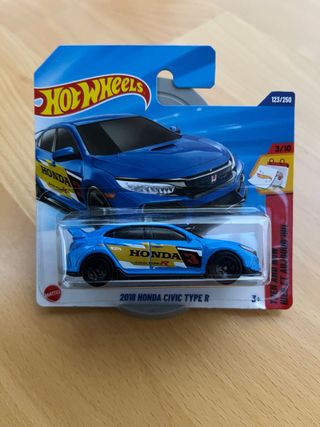 Hot Wheels 2018 Honda Civic Type R blu