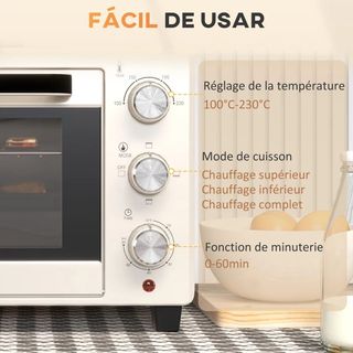 Horno sobremesa 21L con grill y temporizador