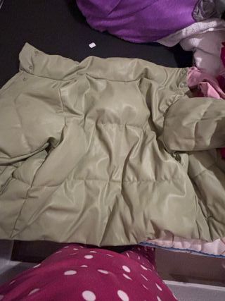 Chaqueta Piel Stradivarius Verde Oliva