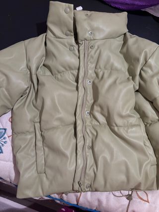 Chaqueta Piel Stradivarius Verde Oliva