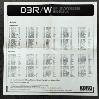 KORG 03R/W Tarjeta USC-3S Piano Keyboard