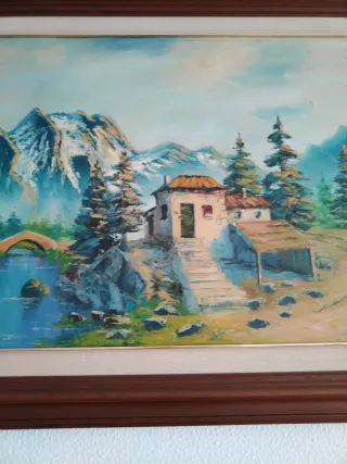 Cuadro al óleo vintage años 50