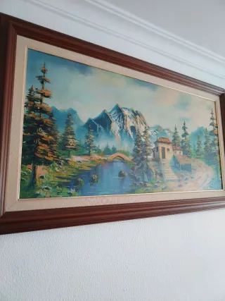 Cuadro al óleo vintage años 50