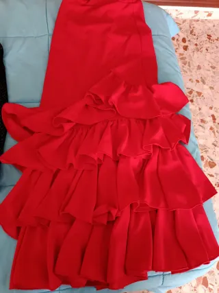 Falda flamenca roja volantes