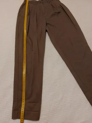 Pantaloni ASOS Vita Alta Marrone Donna Tg 40