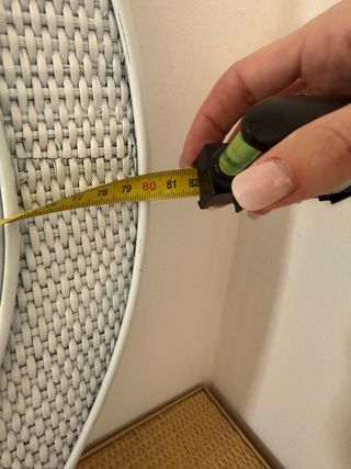 conjunto espejo y recibidor de ratán