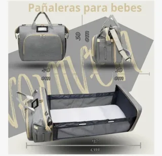 Bolso cambiador bebé con cuna plegable