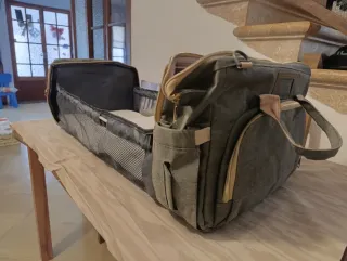 Bolso cambiador bebé con cuna plegable