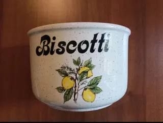 Biscottiera in ceramica decorata limoni