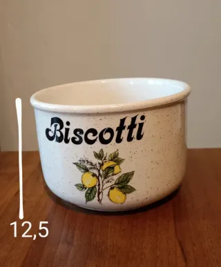 Biscottiera in ceramica decorata limoni