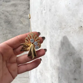 Spilla vintage stile Art Déco con cristalli