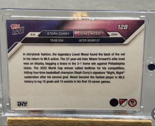 Card autografata Leo Messi & Steph Curry Topps