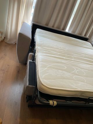 Sofá Cama Beige/Gris Tela