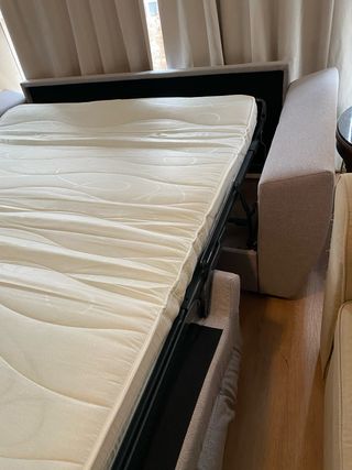 Sofá Cama Beige/Gris Tela