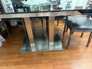 Mesa Comedor Extensible Cristal Templado Negra