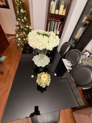 Mesa Comedor Extensible Cristal Templado Negra