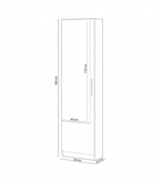 Zapatero 1 Puerta Espejo. Roble Canadian