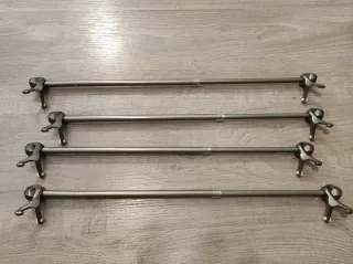 Otto bastoni per tendine a vetro in metallo