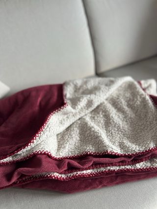 Manta de sofá de forro polar y algodón