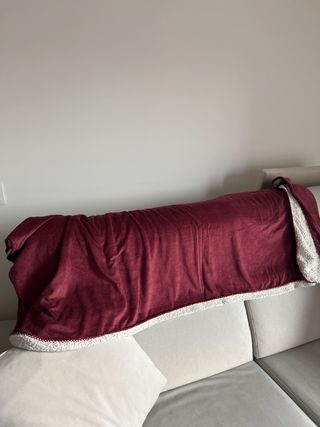 Manta de sofá de forro polar y algodón