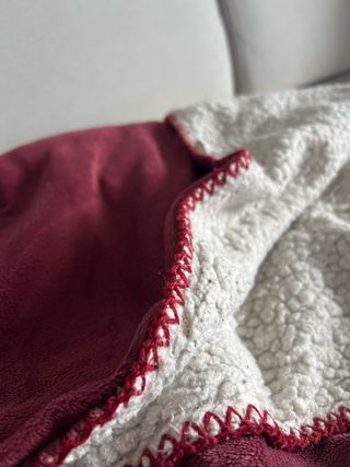 Manta de sofá de forro polar y algodón