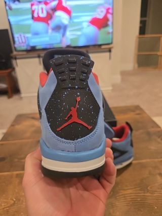 Jordan 4 Uomo Taglia 41 Blu/Rosso con Scatola