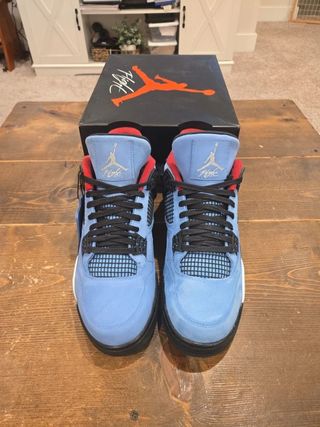 Jordan 4 Uomo Taglia 41 Blu/Rosso con Scatola