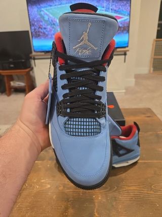Jordan 4 Uomo Taglia 41 Blu/Rosso con Scatola