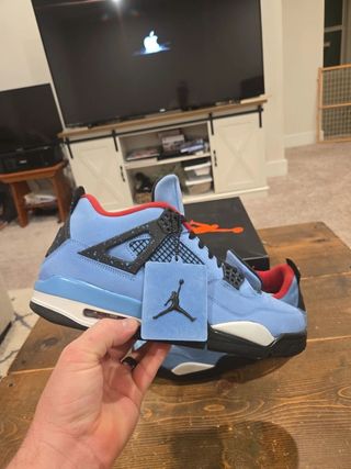 Jordan 4 Uomo Taglia 41 Blu/Rosso con Scatola