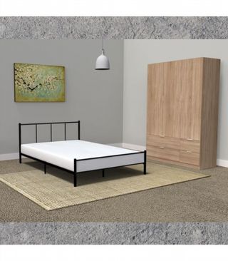 Armario 135x200x52cm 3 Puertas 4 Cajones. Roble C