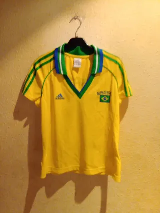 Camiseta Mujer Brasil Adidas Amarilla