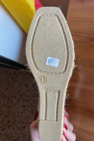 Sandalias cuña paja y pedrería