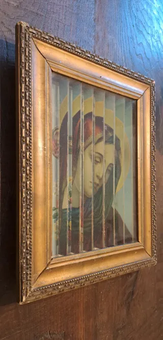 Cuadro Religioso Antiguo 3D Cristo Crucificado