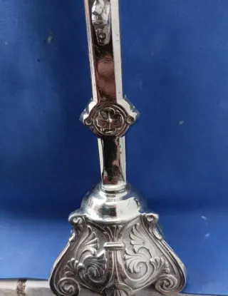 Cruz de Altar Metal Plateado