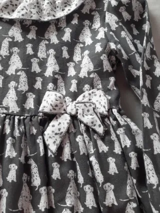 Vestido niña ceremonia estampado perros talla 8 añ
