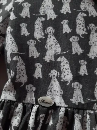 Vestido niña ceremonia estampado perros talla 8 añ